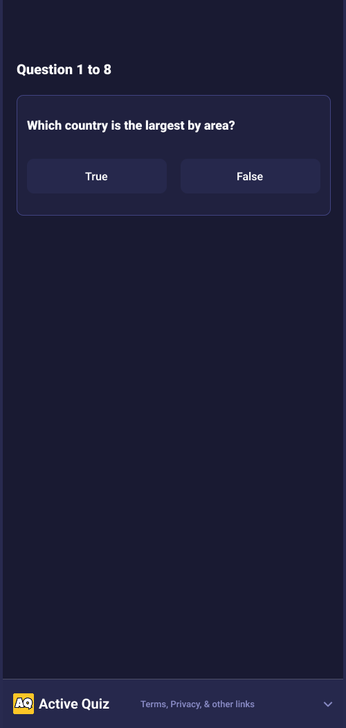 True or False Quiz Preview