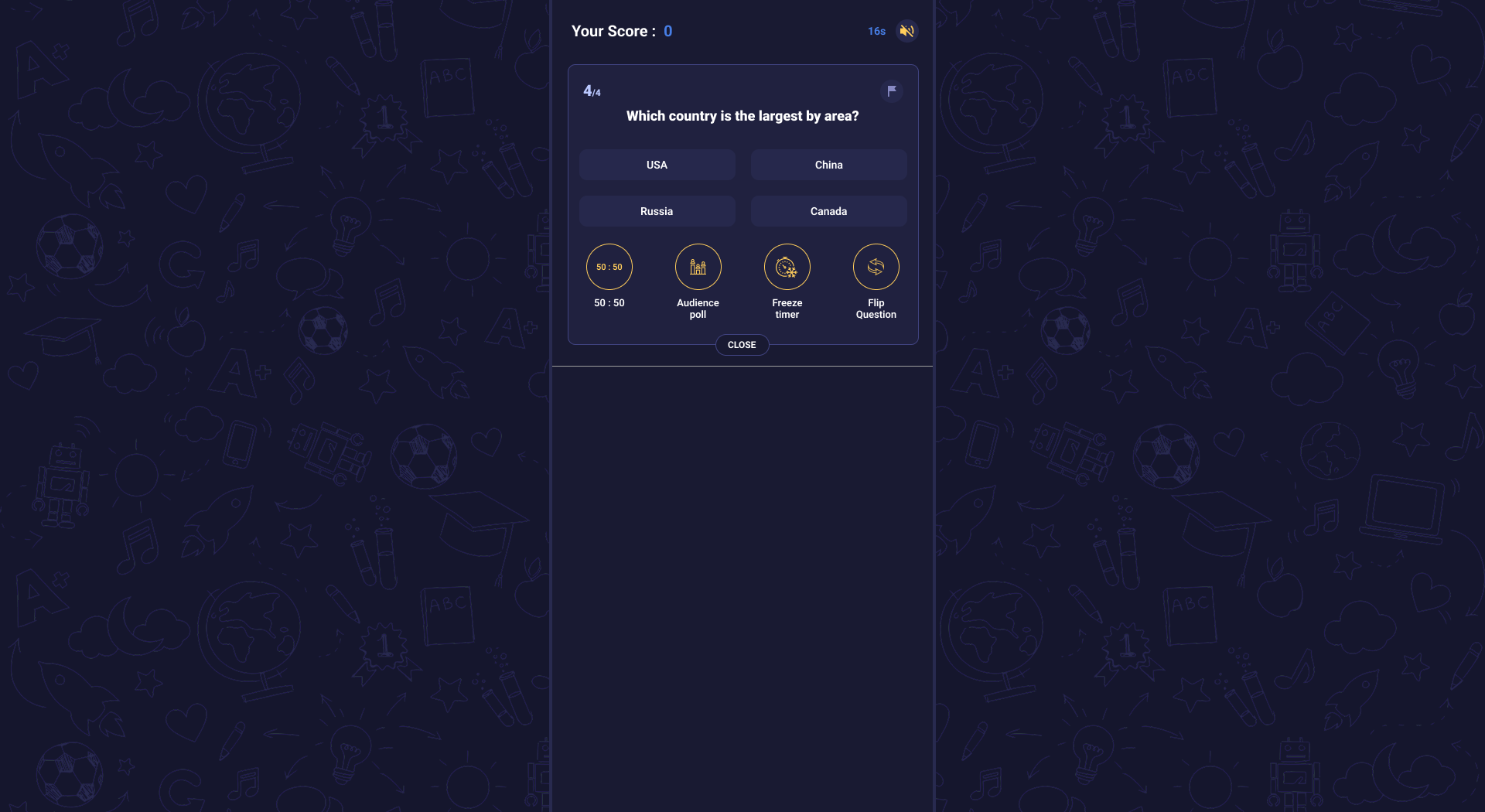Quiz Question Screen