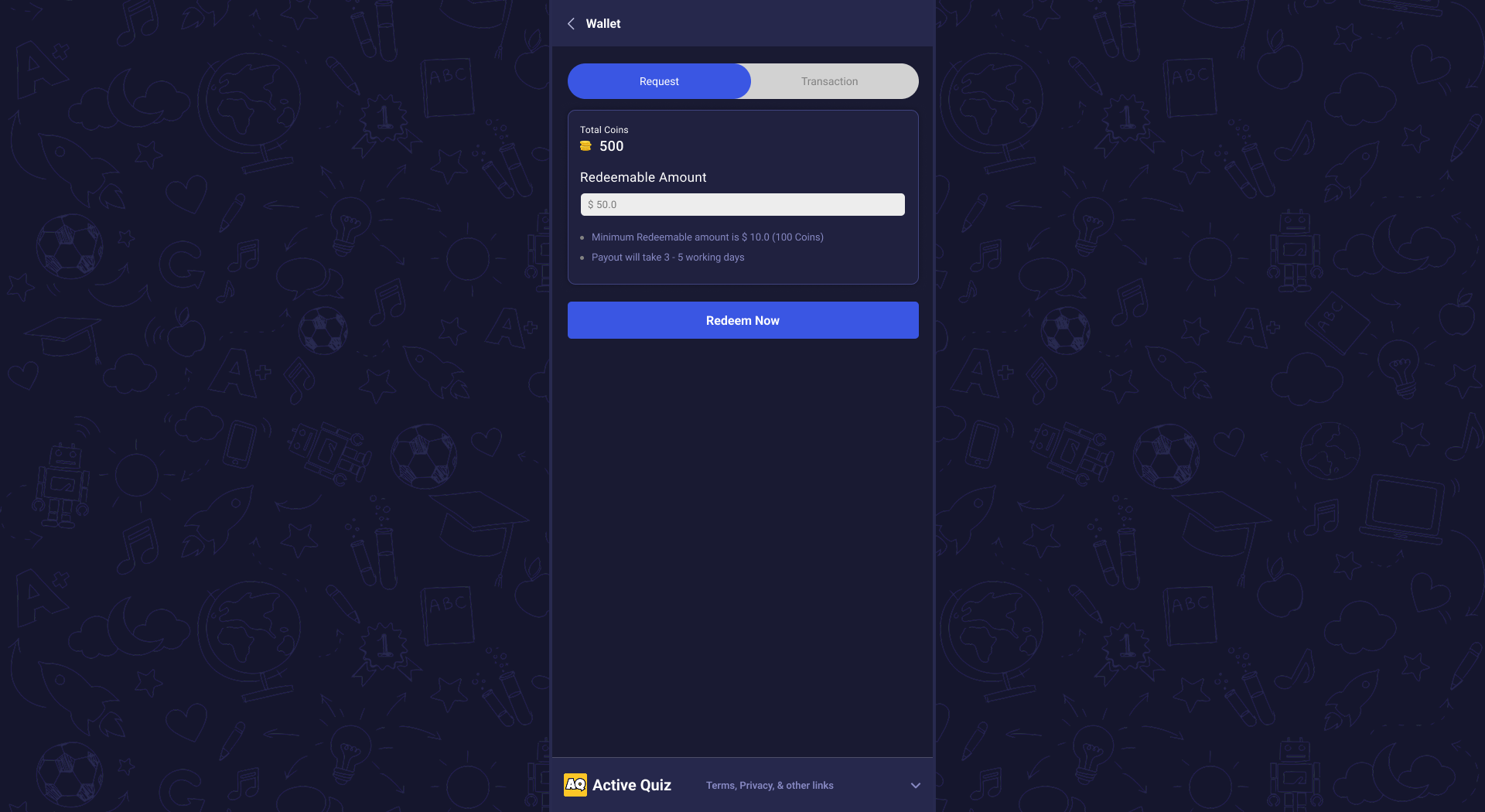 Wallet Screen Overview
