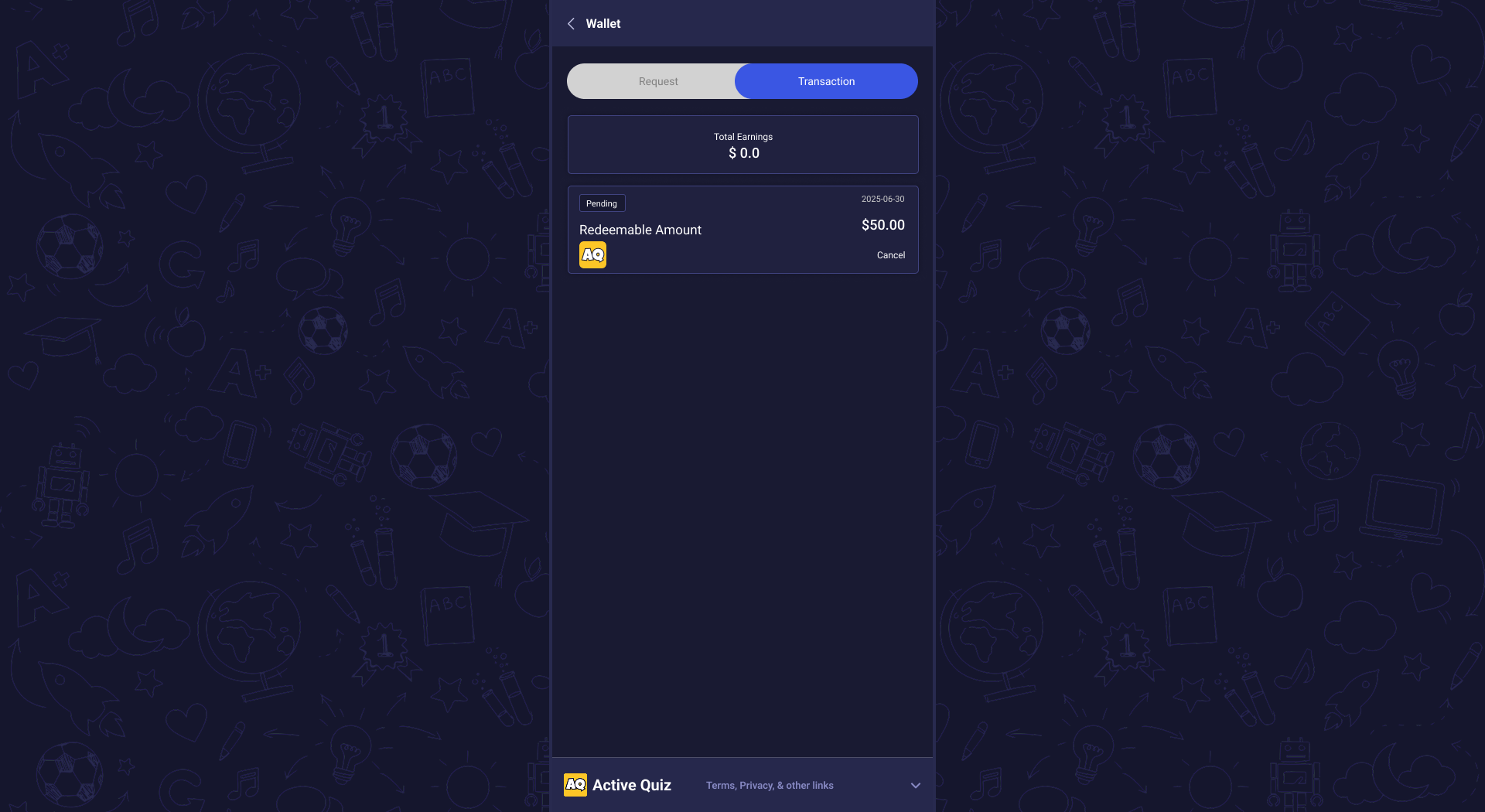 Wallet Screen Overview