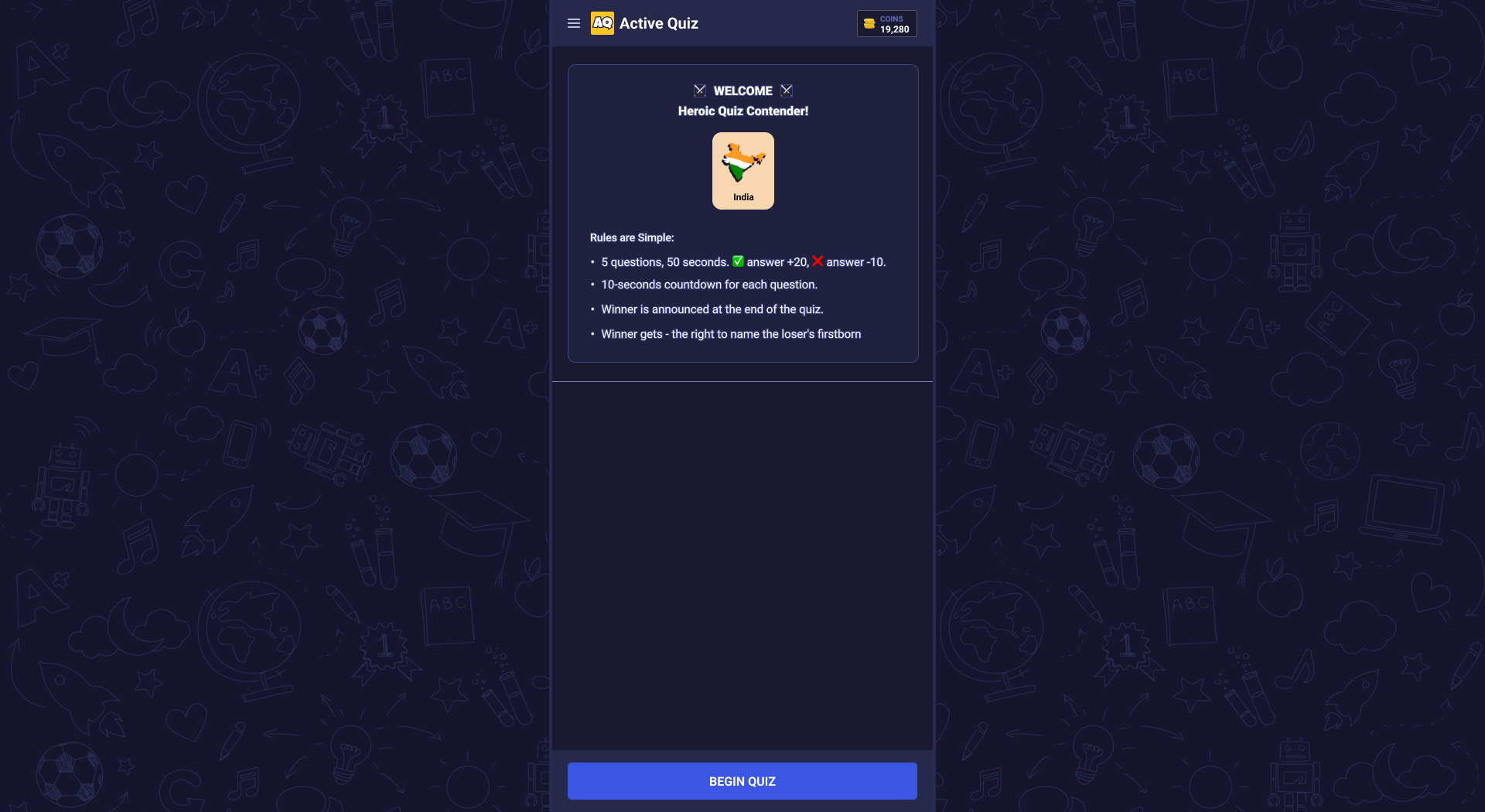 Welcome Screen
