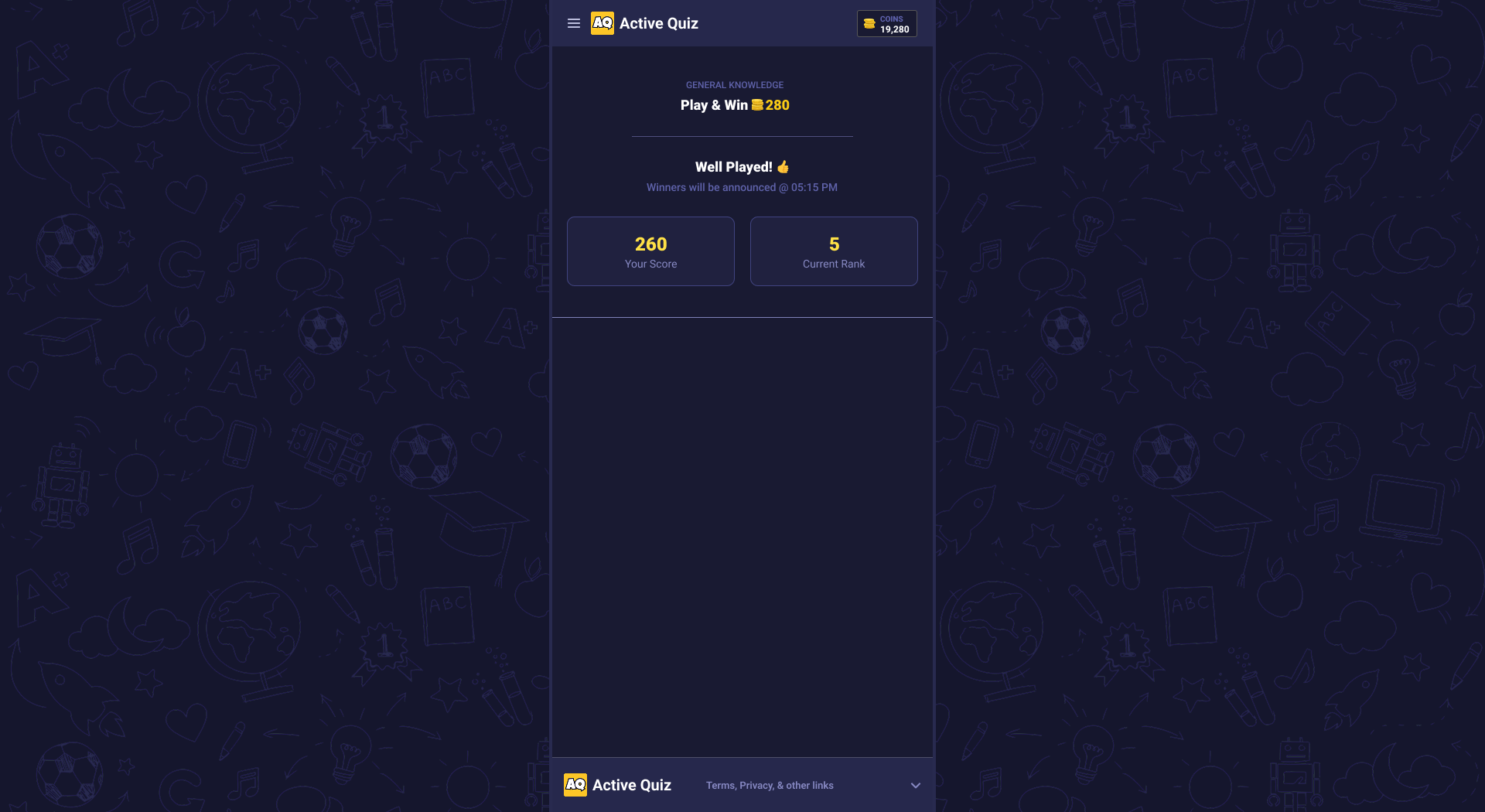 Quiz Completion