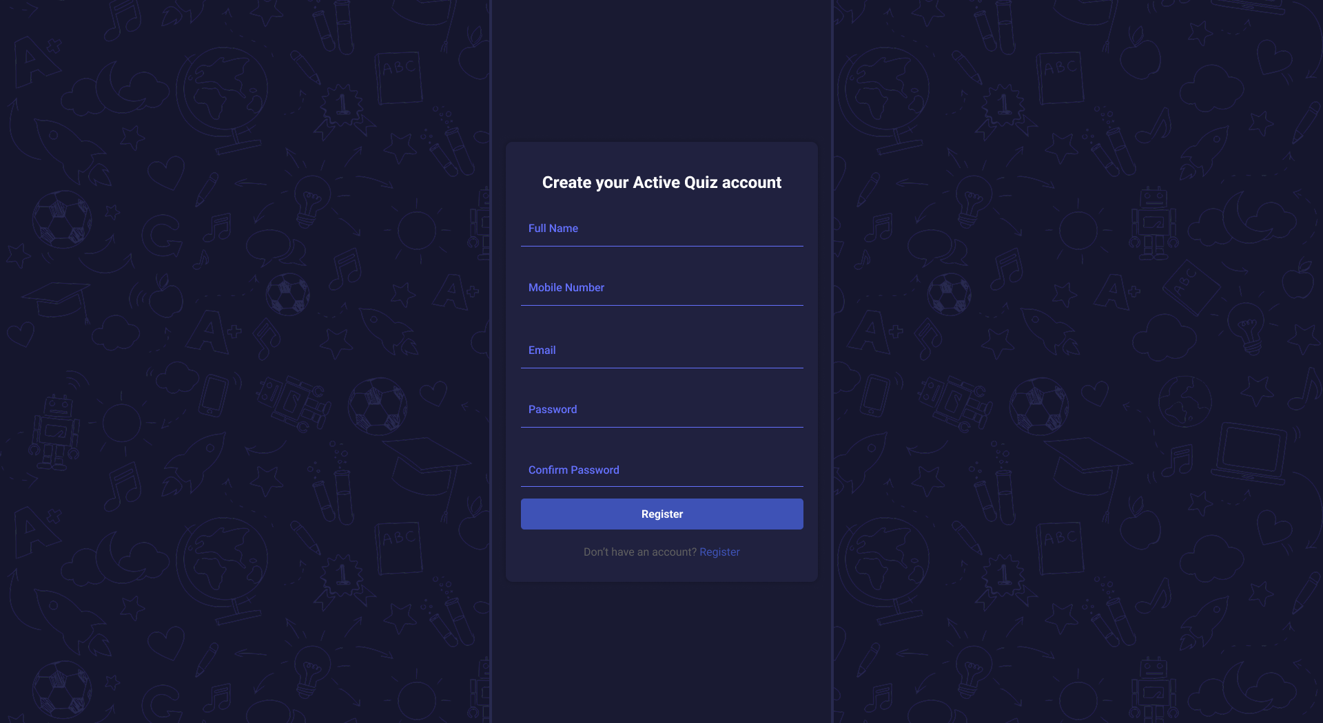 Register Screen